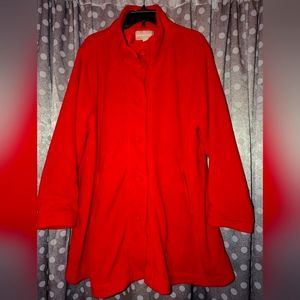 WOMAN WITHIN Fleece Button Down Lined Coat LG/18-20
